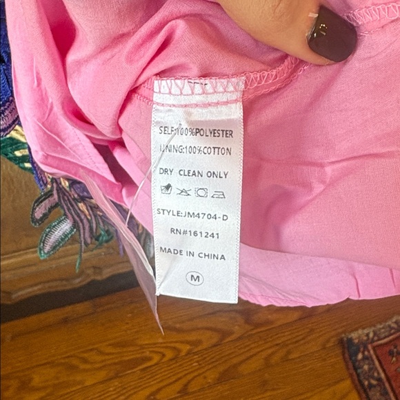 J. Marie Emery Lace Midi Kaftan Dress Pink Navy Green Embroidered Floral NWT - Picture 11 of 16